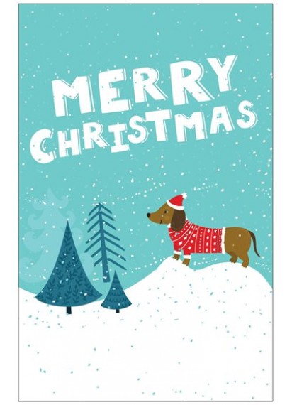 Christmas Card Dachshunds in the snow